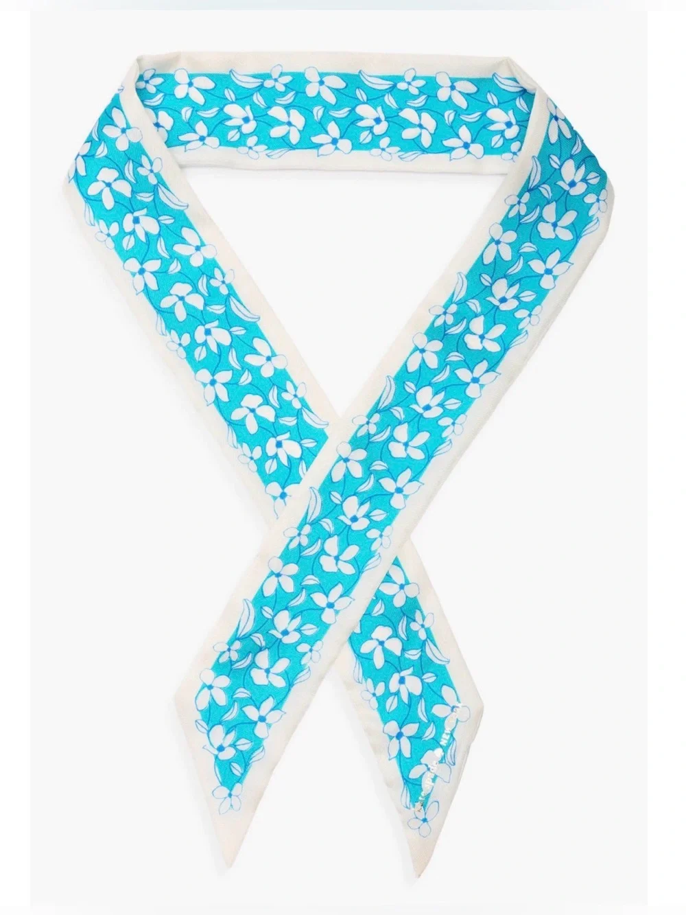 Kate Spade floral vines silk skinny scarf NWT